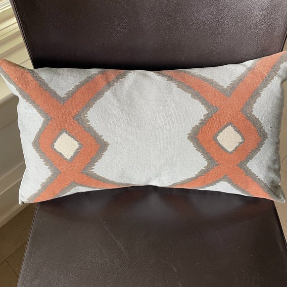West Elm Bolster Pillow with feather pillow insert.  12" x 21". 100% cotton case - Picture 1 of 6